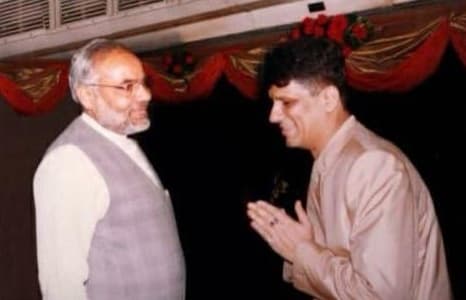 Prem Kumar Singhee greeting Mr. Narendra Modi with folded hands